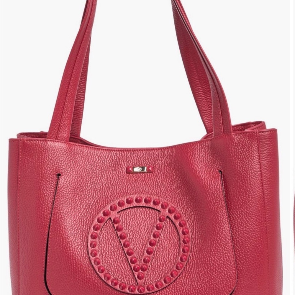 Valentino Red Leather Tote Bag